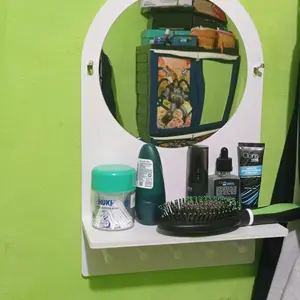 Rak Gantung Cermin Kamar Mandi dengan Tempat Penyimpanan & Gantungan Handuk