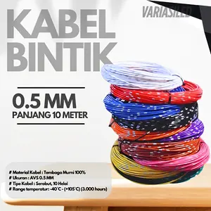 Kabel Bintik AVS 0.5MM x 10M Kabel Otomotif Body Mobil Motor Serabut Tembaga