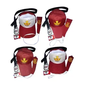 Tutwuri Handayani PAKET LENGKAP TOPI DASI DAN SABUK SEKOLAH SD COWOK CEWEK Bordir Logo Karet Elastis Seragam Biasa - Anak