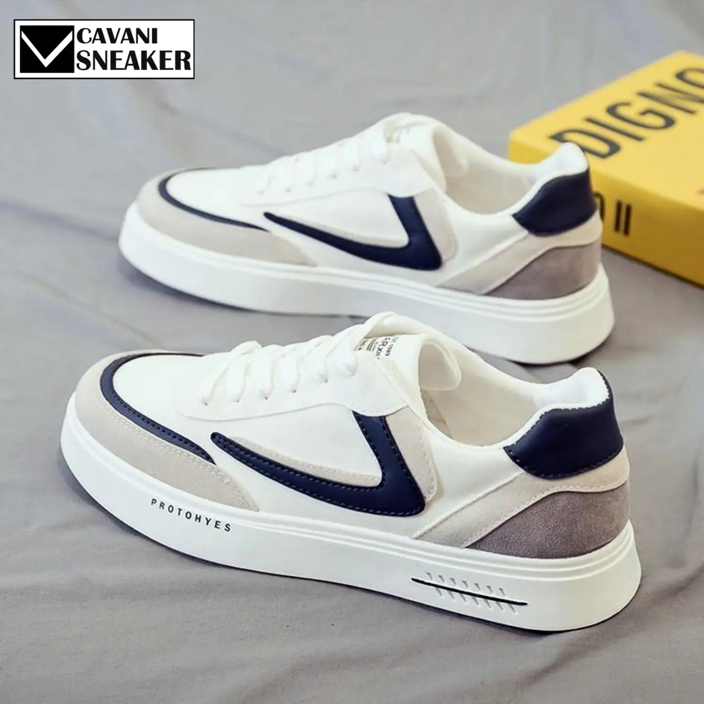 Giày Nam Hotred Mới, Giày Thể Thao Sneaker Kiểu Dáng Basic-GH01 Shoes Nhung Đế Bằng Jean Cao Su