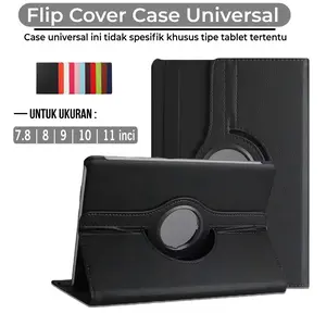 Flip Cover untuk tablet Universal 7.8/8/9/10/11 Inci Leather Case Rotary Full Protection 360 Casing