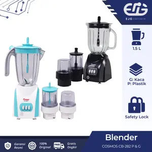 Blender COSMOS JUMBO plastik/kaca 3 IN 1 - CB 282 P/G