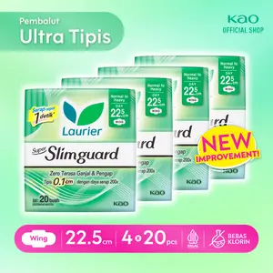 Laurier Super Slimguard Pembalut Wanita Day Wing 22,5cm isi 20 Pads Four Pack