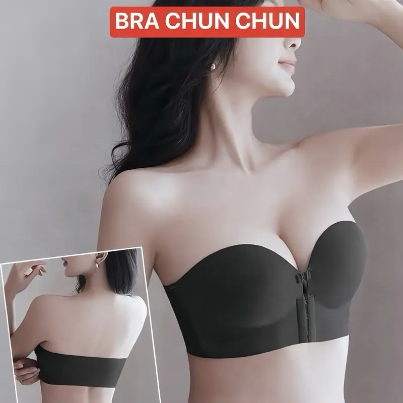 Áo lót nữ bra 4cm chống tụt cúp ngang nâng đẩy cài trước không dây women M946. Voi Nhung