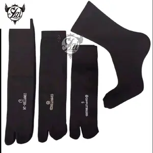 (3&6 pasang)  kaos kaki jempol  Kaus Kaki Wanita Muslimah Hitam Polos dan cream telapak Jempol S,M,L - Panjang, Umroh Dewasa Kaos