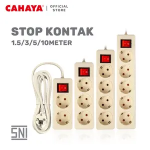 CAHAYA - Stop Kontak + Kabel 2/3/4/5 Lubang 1.5/3/5/10 Meter SNI / SC-732/3/4/5