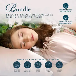 [BUNDLE SET] Terli Beauty | Set Sarung Bantal + Sarung Guling Satin Silk Premium