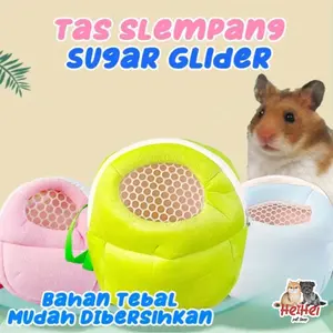 Hamster Sling Bag Travel Pouch Besar - Tas Luas Hamster Sugar Glider Landak - Tas Traveling Selempang Hamster Mini Pet