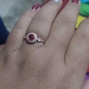 OS1-R330 Cincin Wanita Cranberry Permata Red Rubby Premium Anti Luntur Berubah Warna Garansi 1 Tahun Fahshion Accessories Size Adjustable Kualitas Grade VVS1 Aksesoris Cincin Nikah Elegan COD