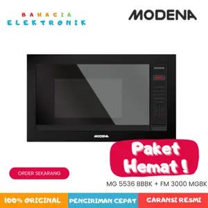 Modena MG 5536 BBBK + FM 3000 MGBK Paket Hemat Built-in Microwave Inverter Technology 31 Liter dan Frame Hitam
