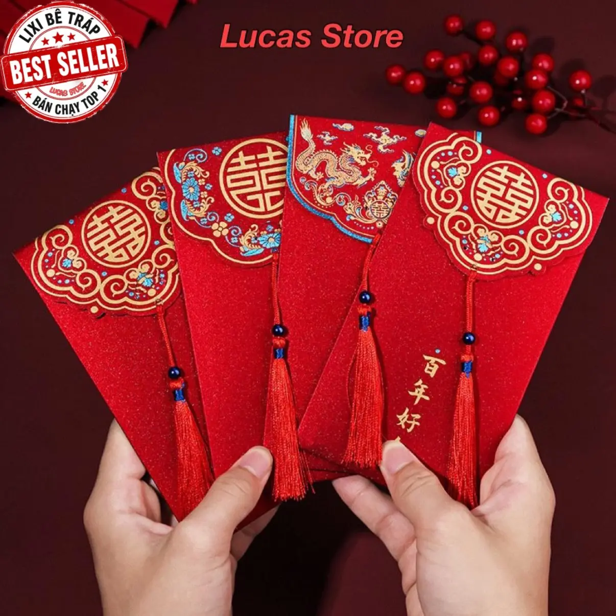 Lì Xì Cưới, Lixi Bê Tráp, Lixi Song Hỷ Dành Cho Tiệc Cưới, Ăn Hỏi, Bê Tráp