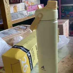 [Best Offer]Botol Air Powcan Baja Tahan Karat 26 oz dengan Tutup Sedotan dan Mulut Botol, Anti Bocor, Tahan Lama, Cocok untuk Olahraga, Perjalanan, dan Sekolah - Botol Vakum Air Perlengkapan dapur Gelas Vacuum
