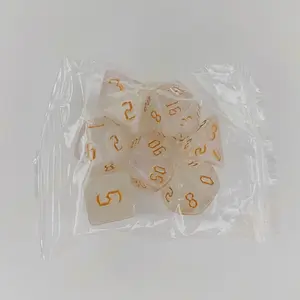 Dadu/Dice DND Polyhedral set isi 7 (Colorful Pearl - Gold)