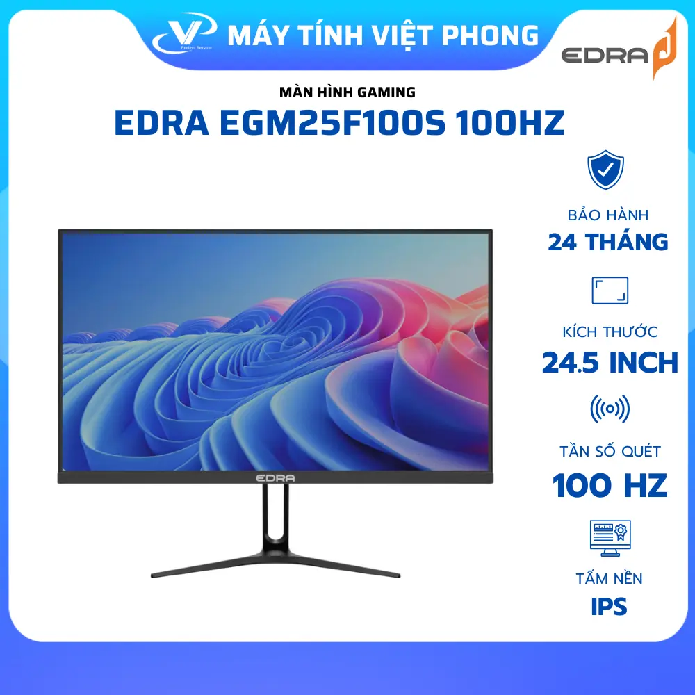Màn hình Gaming EDRA EGM22F100H / EGM24F120S / EGM27F120S / EGM24F120PV (22/24/27 inch) FullHD/IPS/1ms 120Hz - Thiết kế tinh tế, hiệu suất cao | BigBuy360 - bigbuy360.vn