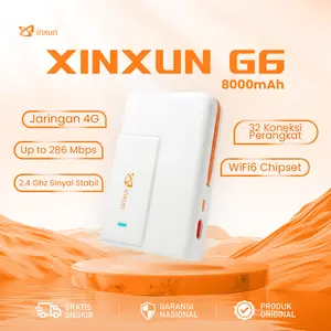 COD XINXUN G6 Modem WiFi 6 Portable 4G LTE Mifi 286Mbps Mobile Broadband Hotspot SIM Card Powerbank Internet Cepat Stabil Plug and Play untuk HP Laptop PC Tablet Travel WFH Belajar Online Pocket WiFi Mobile WiFi Tanpa Batasan Penggunaan