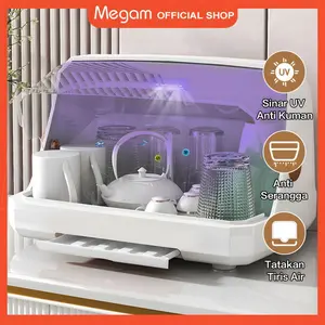 gfh43 Megam Rak Pengering Botol Bayi Anak Multifungsi /Wadah Penyimpanan Perlengkapan Bayi/Piring/Gelas/Pompa Asi Serbaguna UV Desinfeksi Anti Bakteri HLB402
