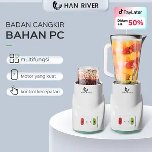 【EXCLUSIVE celyhome】HAN RIVER Blender PREMIUM 2 IN1 KAPASITAS tinggi 1L double cup 250watt juicer