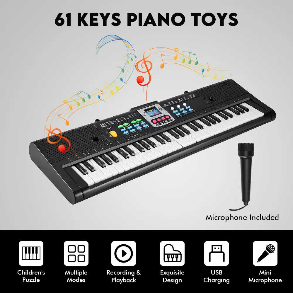 RIXTON Electric Digital Piano Mini Music Electronic Keyboards 61 Keys ...