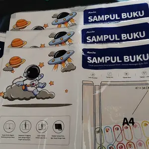 [READY] Aimilo Sampul Buku Stiker Pvc Film Pelindung Buku Tekstil 10 Lembar Buram Tahan Air Dengan Perekat Untuk Alat Tulis Sekolah Dasar SD Paper