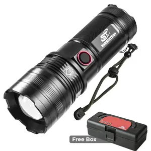 Senter Super Terang LED 4 Mode Charge Aluminium Zoom In Out Waterproof -B702