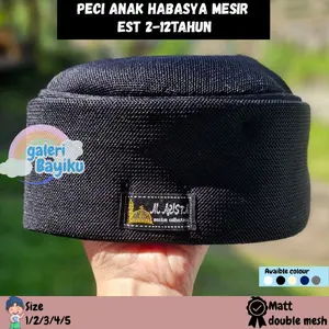 PECI HABASYA MESIR ANAK 2-12 TAHUN / PECI PUTIH SONGKOK KOPYAH ANAK LAKI / PECI ANAK HABASYA MESIR LIPAT Kopiah