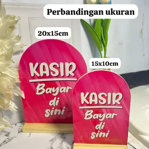Rubby- bentuk lengkung Papan Meja Kasir bahan papan mdf standing kayu