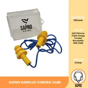 Earplug Safety SAPRO SPE-0003 Corded Earplug With Box 29 DB
