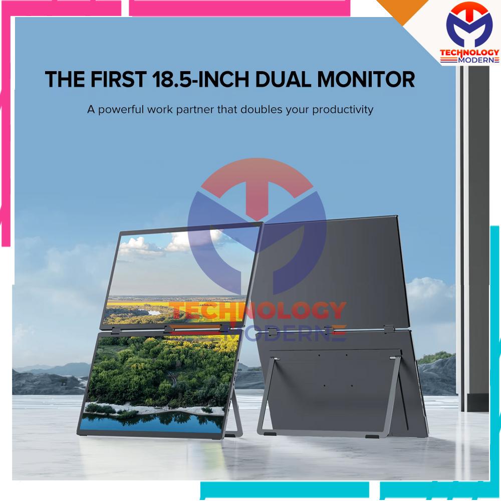 Triple Monitor Touchscreen Portabel 18.5 Inch Extend Display with 360º Flip For Windows Support Suface Phone Xbox PS5