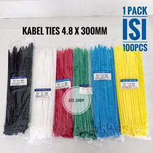 Kabel Ties Warna 4.8 x 300mm (30cm) PROMO TERMURAH Cabel Tie Warna 4.8 x 300mm 1 Pack Isi 100pcs Kabel Tie Cabel Ties Tali Serut