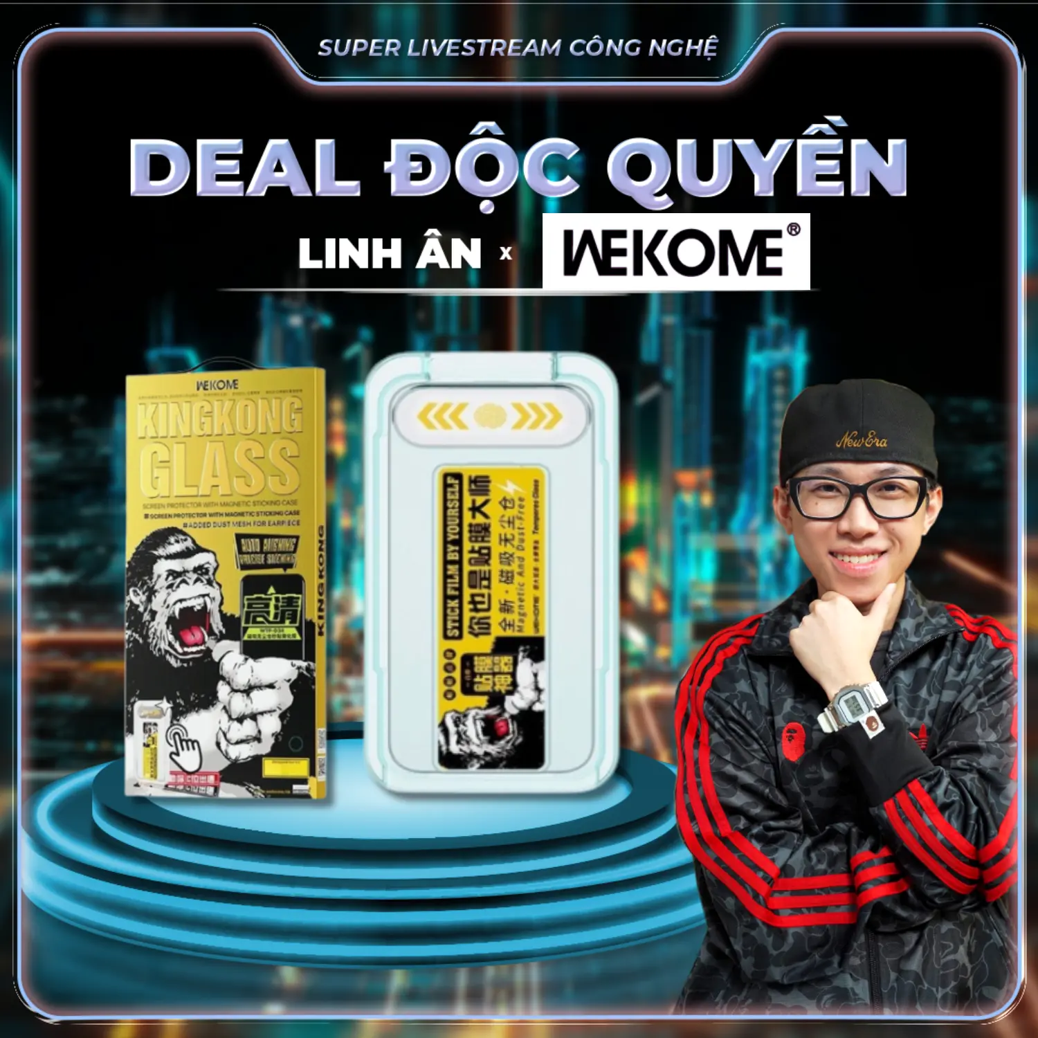 [ WEKOME x Linh Ân] [CHÍNH HÃNG] Kính Cường Lực KINKONG WEKOME WTP-034/057 Khung Tự Dán Trong Suốt/Chống nhìn trộm Cho iPhone X–17 Pro Max