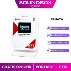 Mesin QRIS Digital QF100 Alat Pembayaran Notifikasi Suara Praktis Mudah Digunakan Bateri Tahan Lama