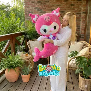 Boneka Sanrio Kuromi Putri Duyung Pakai Lampu LED Mainan Anak Karakter Sanrio Desain Menarik Cocok Untuk Anak-anak