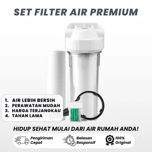 PAKET FILTER AIR 1 TAHAP PENYARINGAN UNTUK RUMAH TANGGA / 1 HOUSING  FILTER +  1 FILTER AIR 10 INCH