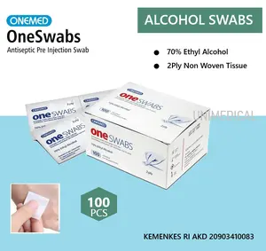 One Swab Onemed Tissue Alkohol  Alcohol Pads box isi 100 pcs