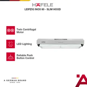 Hafele Leipzig Inox Cooker Hood 60 cm - Slim Hood Penghisap Asap Dapur Stainless