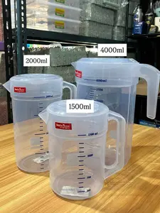 Teko Takar Plastik Eskan Horeka 1,6 , 2.1, 4.6 Liter Teko Bening Dan Tutup Basichome teko teh tahan panas Dapur Tea