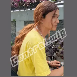 Wig Pria Rambut Badel ombre panjang