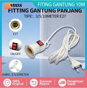 ￼FITTING LAMPU GANTUNG KABEL 5 METER 3 METER 10 METER 3 M 5M 5METER 10M SAKLAR ON OFF KOMPLIT MURAH GROSIR