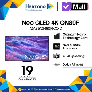 Samsung TV Neo QLED 55 Inch QN80F 4K AI Smart TV QA55QN80FAKXXD dengan Quantum Matrix Technology Core & Dolby Atmos - Hdmi