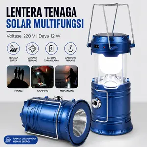 Lampu Emergency LED Lentera Gantung Senter Camping Tenaga Solar Surya