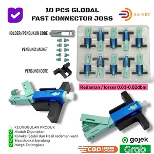 1 PACK ISI 10 PCS FAST CONNECTOR JOSS BY GLOBAL SC UPC ANTI GAGAL