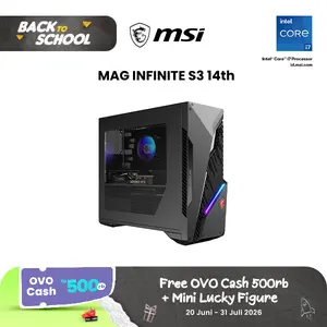 MSI MAG Infinite S3 14th AI Desktop [i7-14700F | RTX 4060 Ti 8GB | 16GB DDR5 | 1TB M.2 | KBM GAMING | 500W | WIN 11+OHS] PERFORMANCE DESKTOP PC