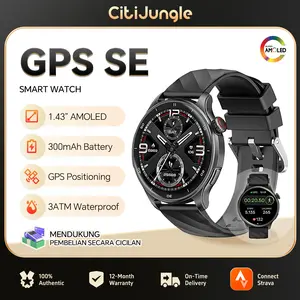 【Mendukung Pembelian Cicilan】 Citijungle Smartwatch GPS SE, dilengkapi GPS bawaan, layar AMOLED HD 1,43 inci, tahan air hingga 30 meter, lebih dari 150 mode olahraga, koneksi Bluetooth, serta mendukung berbagi data ke Strava dan Fitbeing