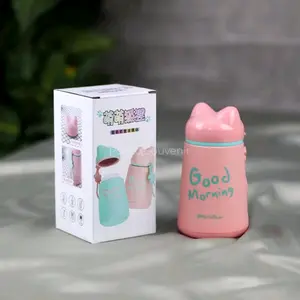 B ( B154 ) BOTOL KACA KCING MINI 350 ML + BOX DENGAN TALI AESTETIK Bottles Kitchenware Water