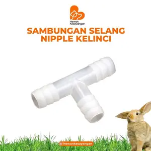 Tee konektor untuk selang 5/16 Nipple Kelinci Ayam dll