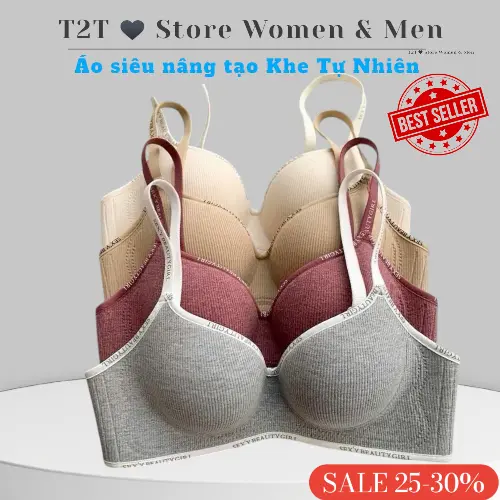(Loại 1)- Full size 32-40 Đọc bảng size -Áo Đúc Su Siêu Nâng Đẩy Tạo Khe Tự Nhiên Cotong Mút 3-5 Dáng Giọt Nước Không Gọng Tạo Khe Cao Cấp T2T