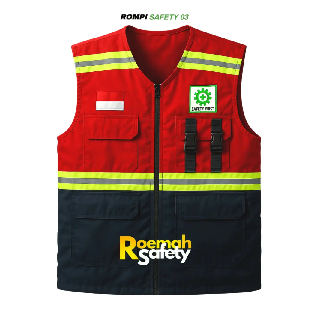 rompi safety proyek tambang rompi lapangan premium pria hse tebal Warna ...