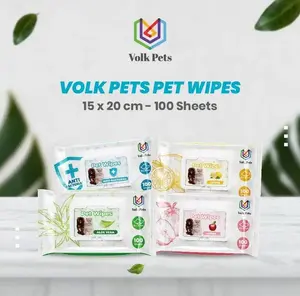 Tissue Basah Hewan Kucing Anjing Volk Pet Wipes isi 100 Lembar Tisu