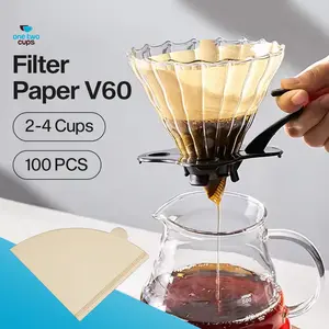 One Two Cups Kertas Saringan Kopi Filter Paper V60 2-4 Cups 100 PCS - V02 - White