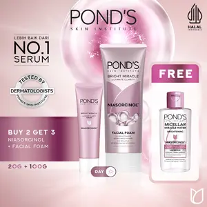 [BUY 2 GET 3] Pond's Bright Miracle Niasorcinol 20g + Facial Foam 100 FREE Micellar Water 55ml